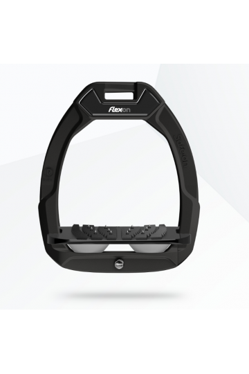 FLEX-ON Safe-On Ultragrip inclined plate safety stirrup - Black/black/white