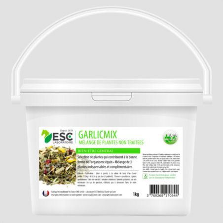 ESC LABORATOIRE Garlicmix – Ail Ortie Artichaut – Mélange de plantes cheval 1kg