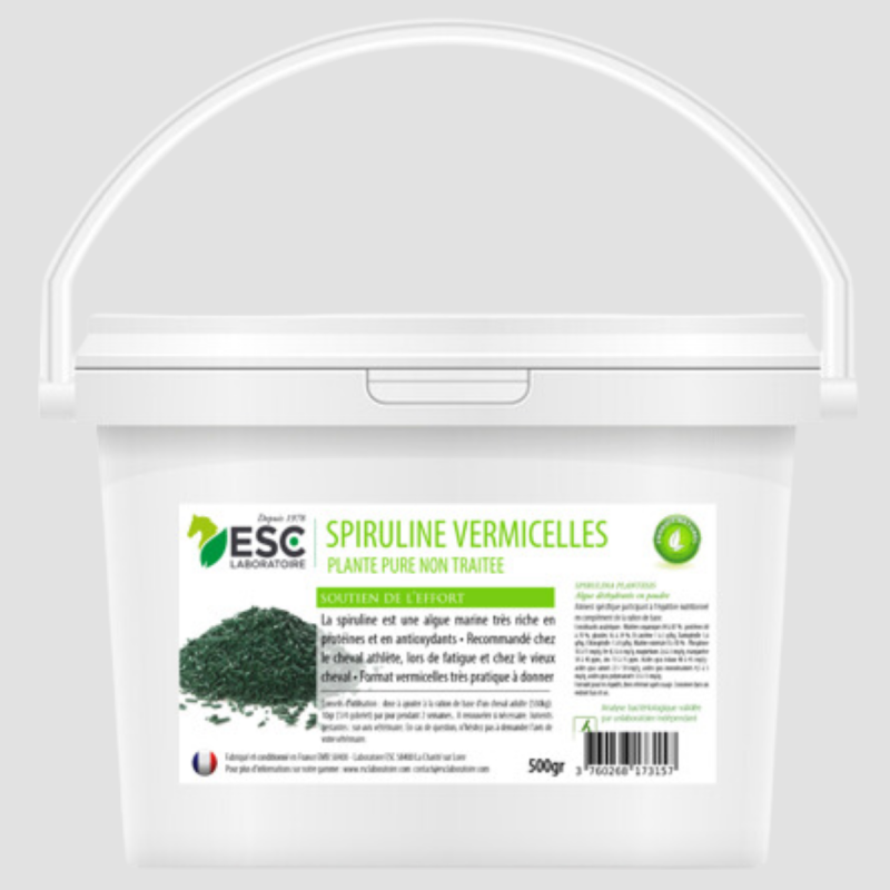 ESC LABORATOIRE Spirulina vermicelli for horses - Resistance to effort and protein intake 500g