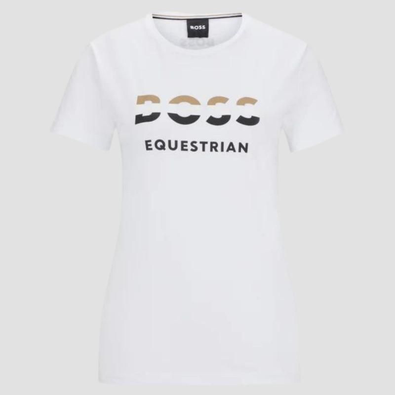 HUGO BOSS EQUESTRIAN T-shirt Maya signature stripe logo