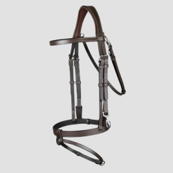 DY'ON Bridon Cuir Plat Avec Mousquetons
