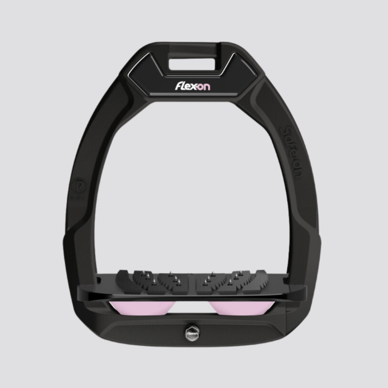 FLEX-ON Safe-On Etrier de sécurité plateau incliné Ultragrip - Noir / noir / Rose Clair