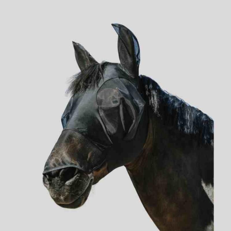 EQUITHEME Masque mouche anti-UV Lycra + nez