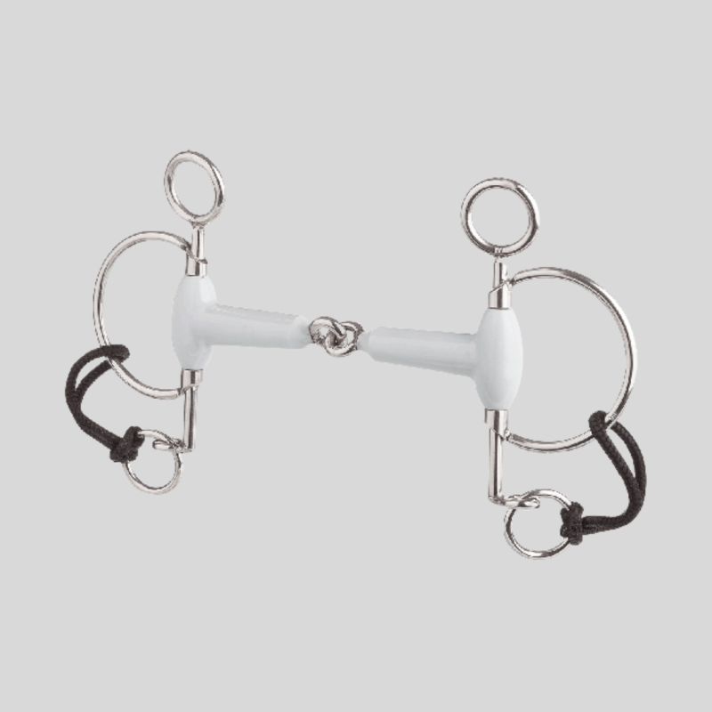 BERIS Short pelham bit with single-curved olives