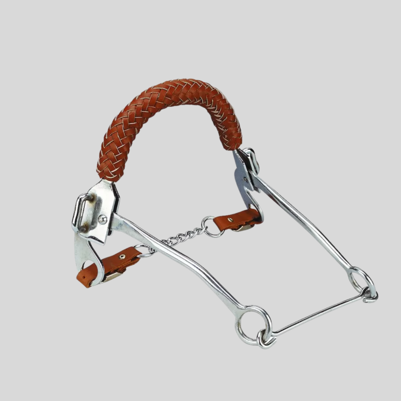 Hackamore muserolle en cuir tressé