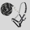 HKM Set de licol mousqueton -Crystal- rembourré