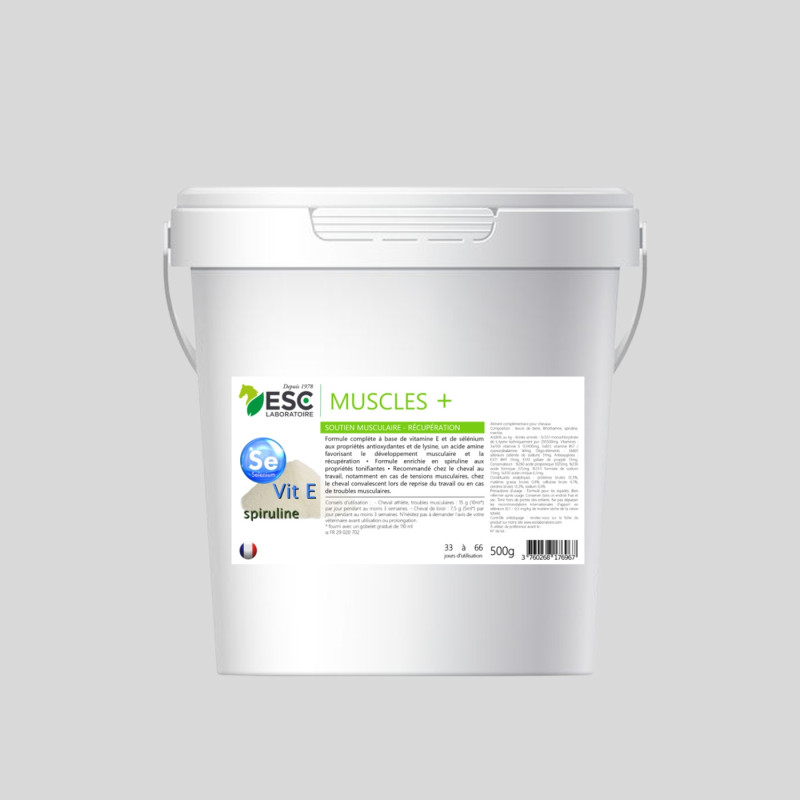 MUSCLE+ - Vit E, selenium, lysine and spirulina - Support and muscle recovery for horses