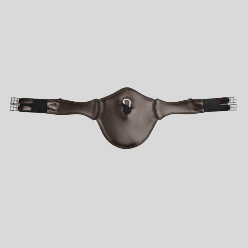 WALDHAUSEN Sangle de selle en cuir avec bavette ventrale élastique