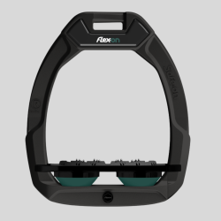 FLEX-ON Safe-On Etrier de sécurité plateau incliné Ultragrip - Noir/noir/vert anglais