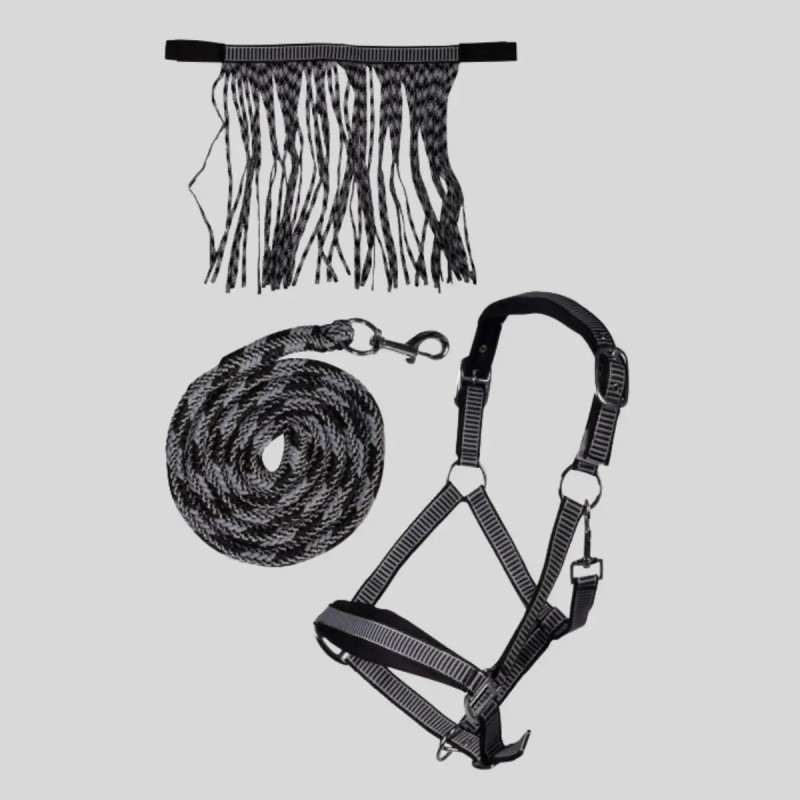 Halter set HKM Lilly adjustable with lead rope and bangs