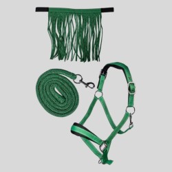 Halter set HKM Lilly adjustable with lead rope and bangs