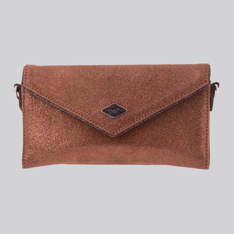 Pochette téléphone Pénélope phone pocket en cuir noir pailleté