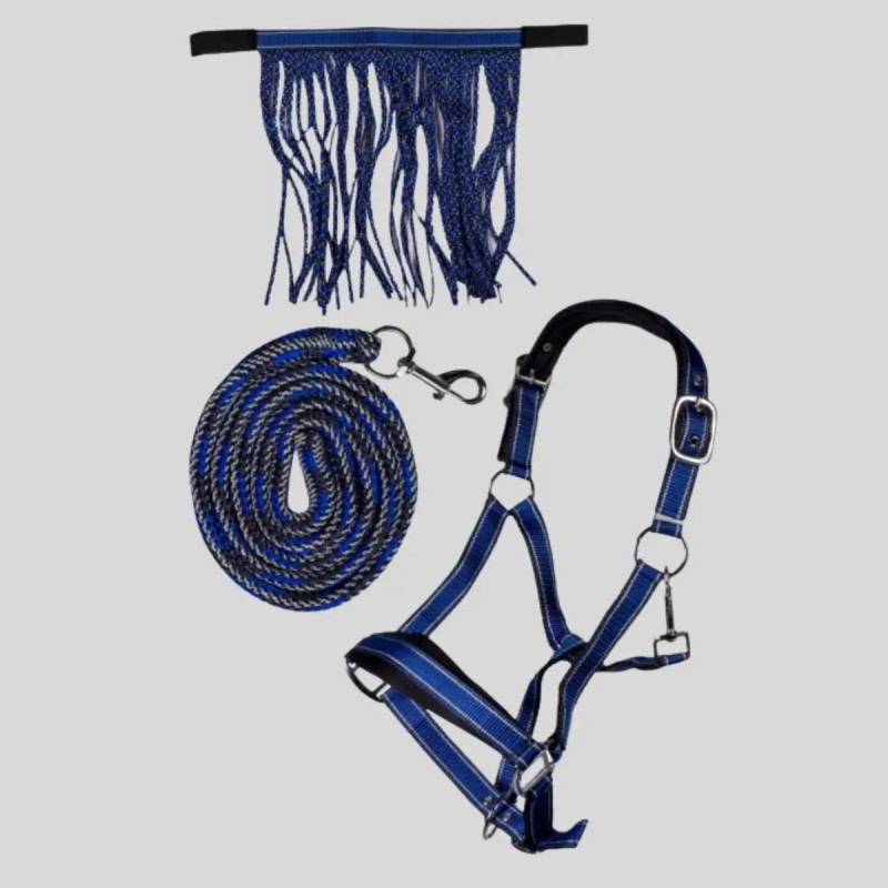 Halter set HKM Lilly adjustable with lead rope and bangs
