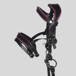 Leather bridle HKM hobby horse - exchangeable browband system